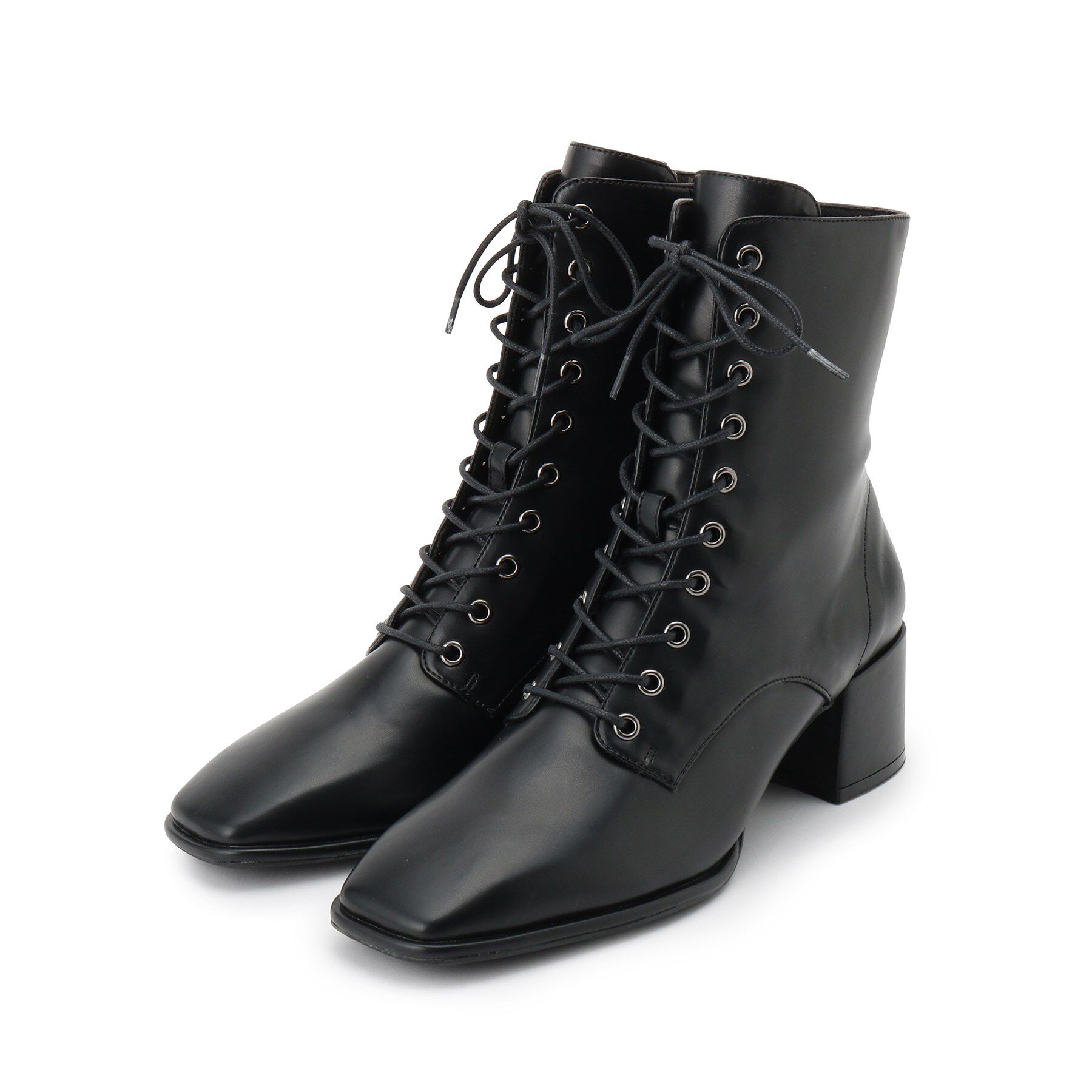 ESPERANZA「レースアップミドルヒールブーツ」|ショートブーツ|