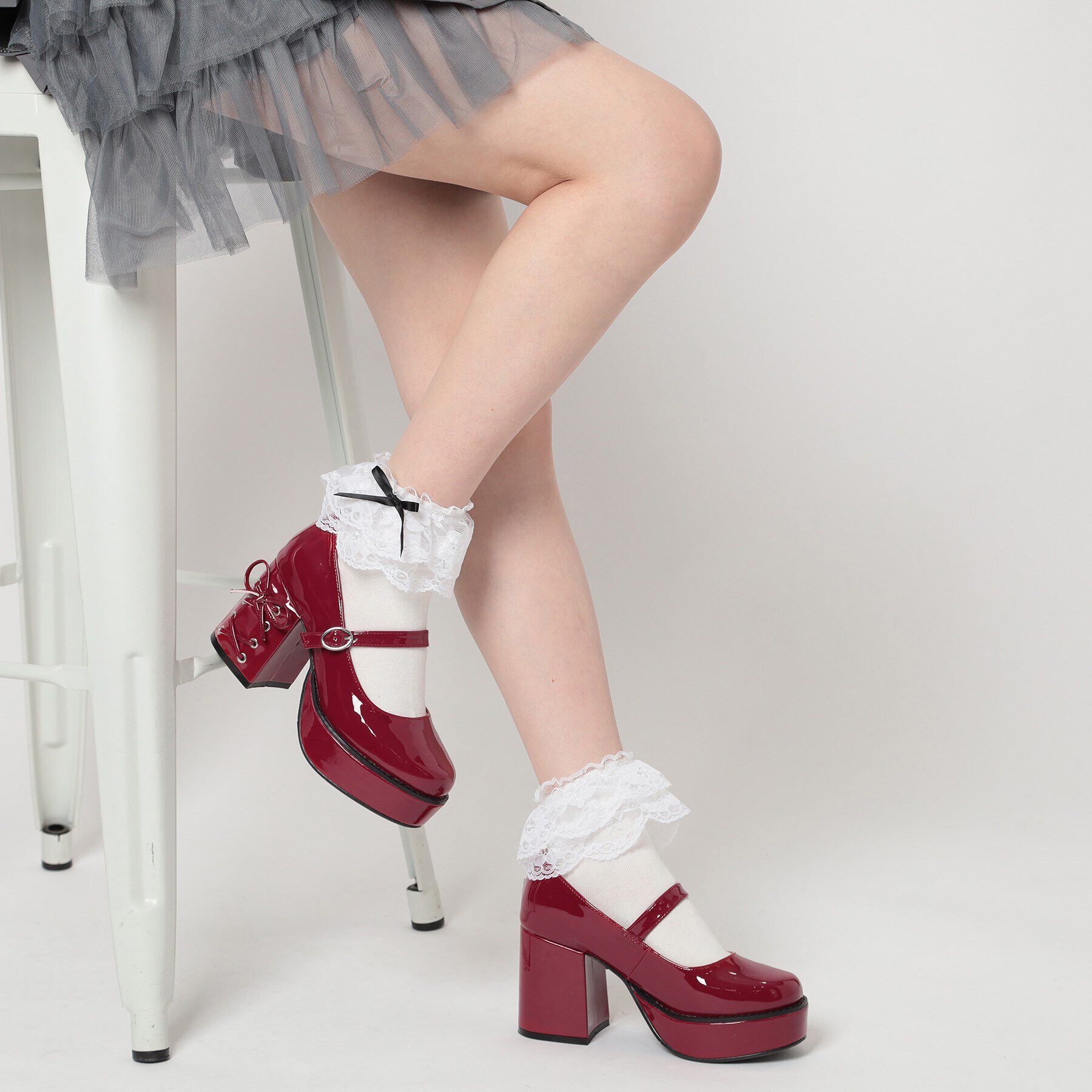 csT&P「厚底ヒールレースアップパンプス」|パンプス|