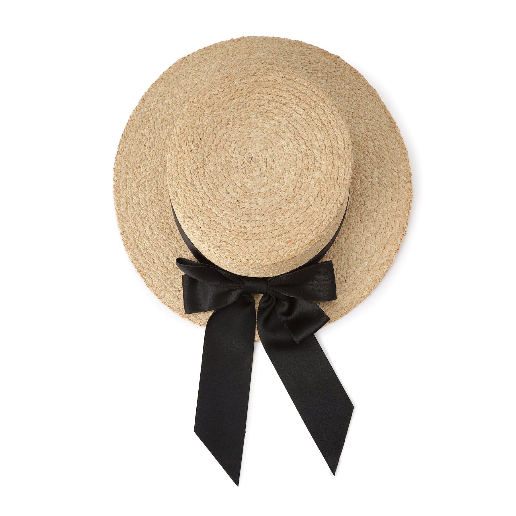 Grandedge「カンカン帽オーガンジーリボン」|ハット|