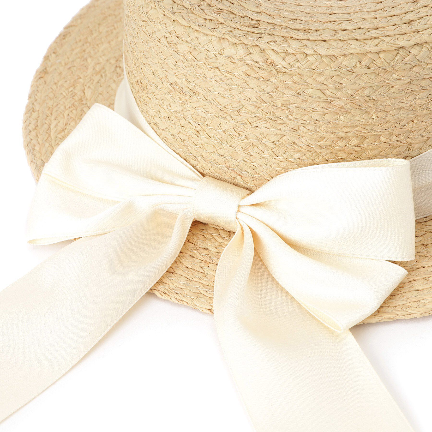 Grandedge「カンカン帽オーガンジーリボン」|ハット|