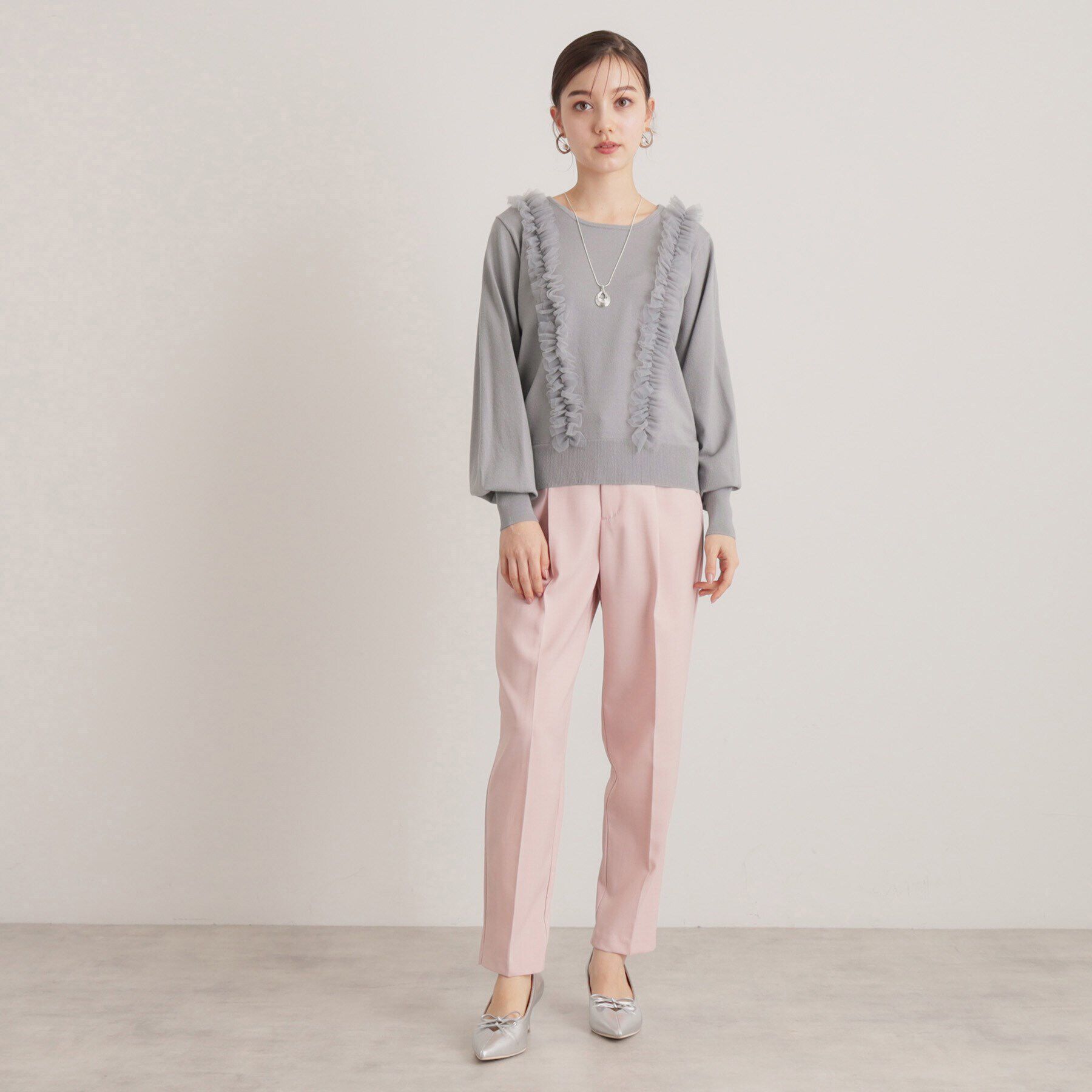 SunaUna「【トレンド/大人フェミニン】前後チュールニット」|ニット・セーター|