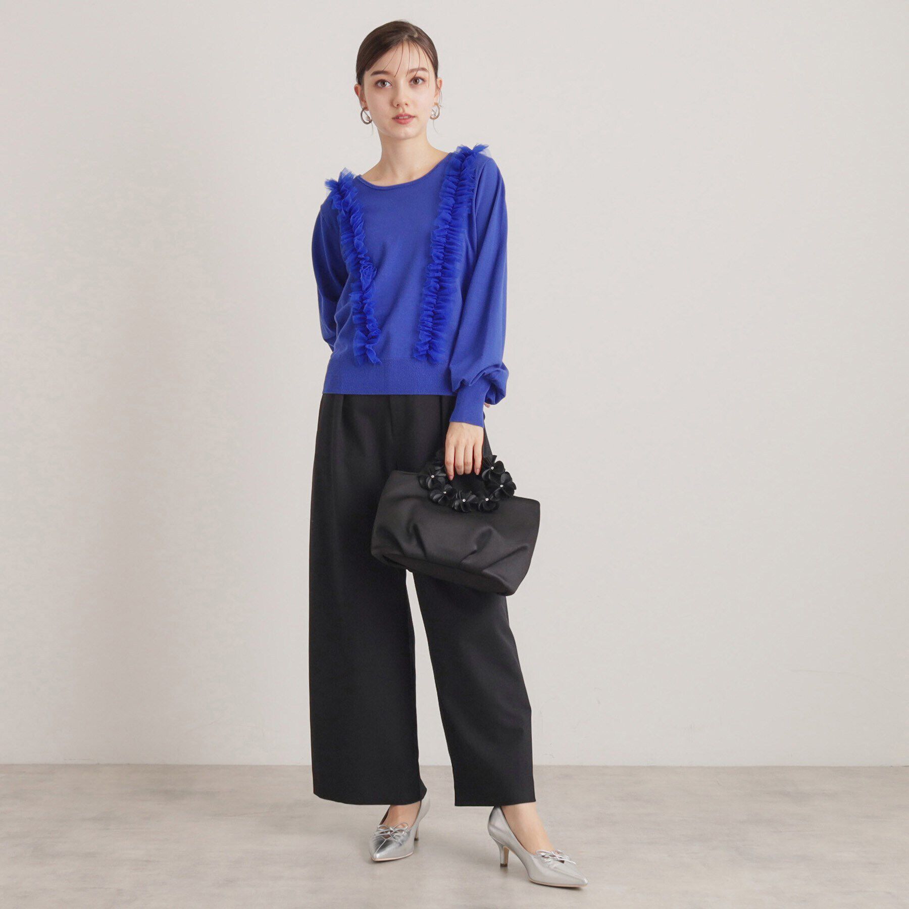 SunaUna「【トレンド/大人フェミニン】前後チュールニット」|ニット・セーター|