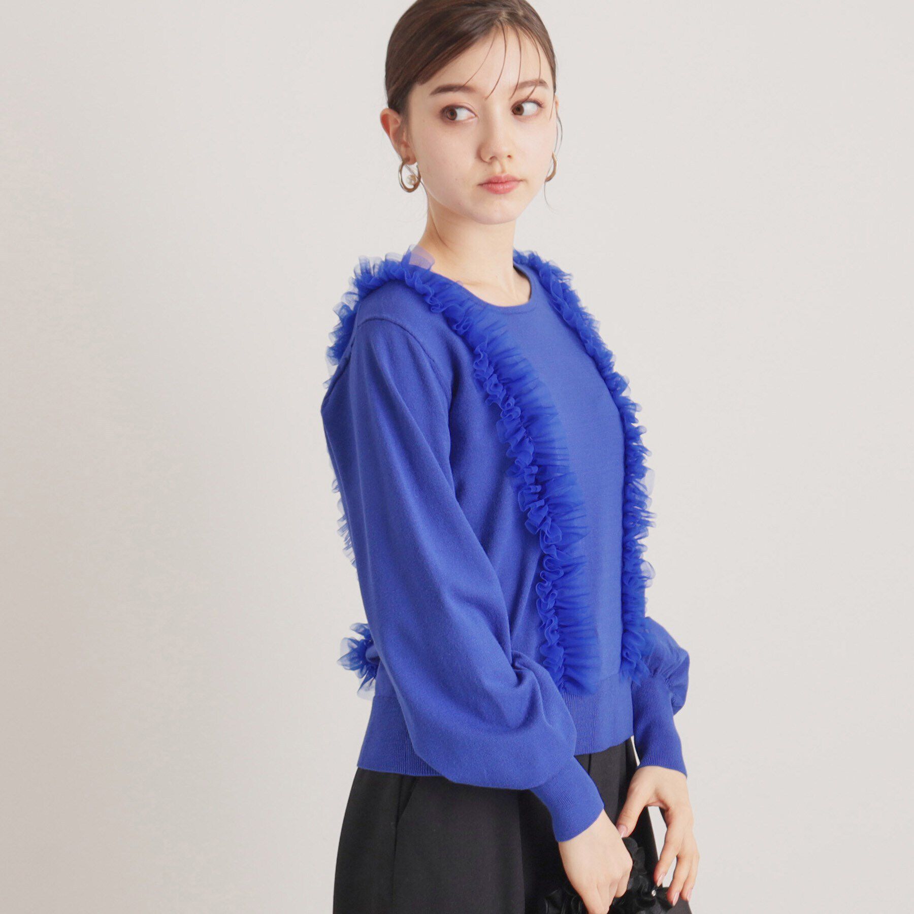 SunaUna「【トレンド/大人フェミニン】前後チュールニット」|ニット・セーター|