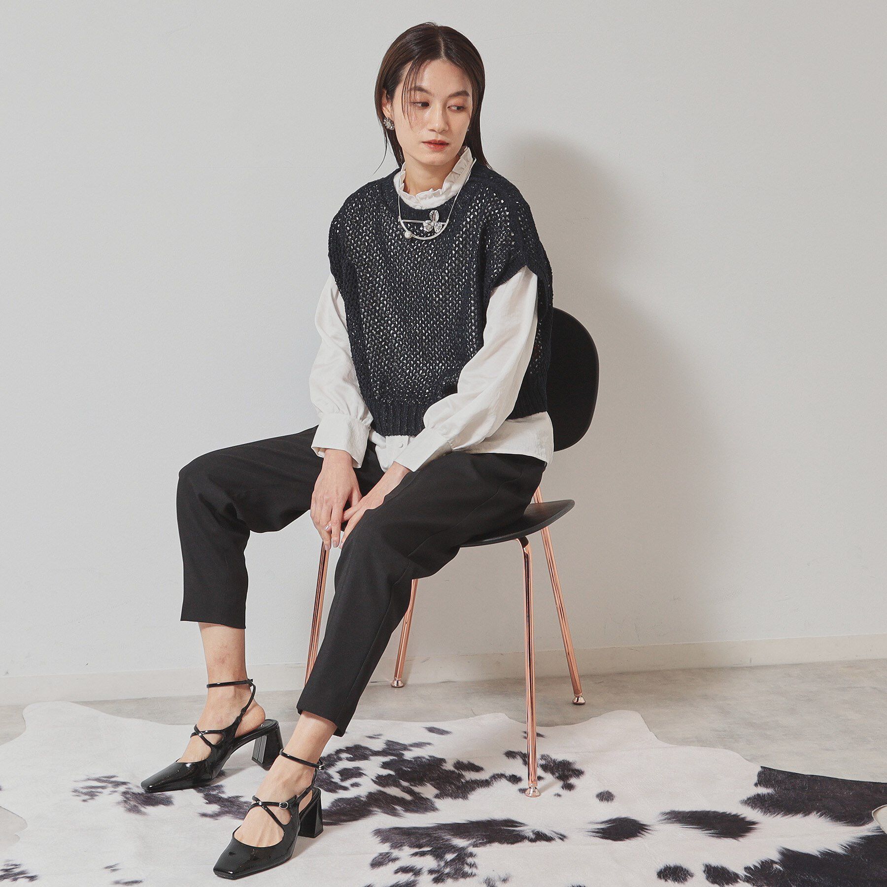 SunaUna「【洗える／メッシ編み】レイヤードニット」|ニット・セーター|