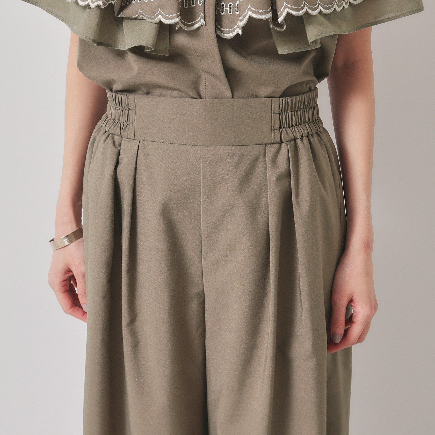 SunaUna「【幾何柄／エンブロイダリー】ウエストゴムガウチョパンツ」|その他|