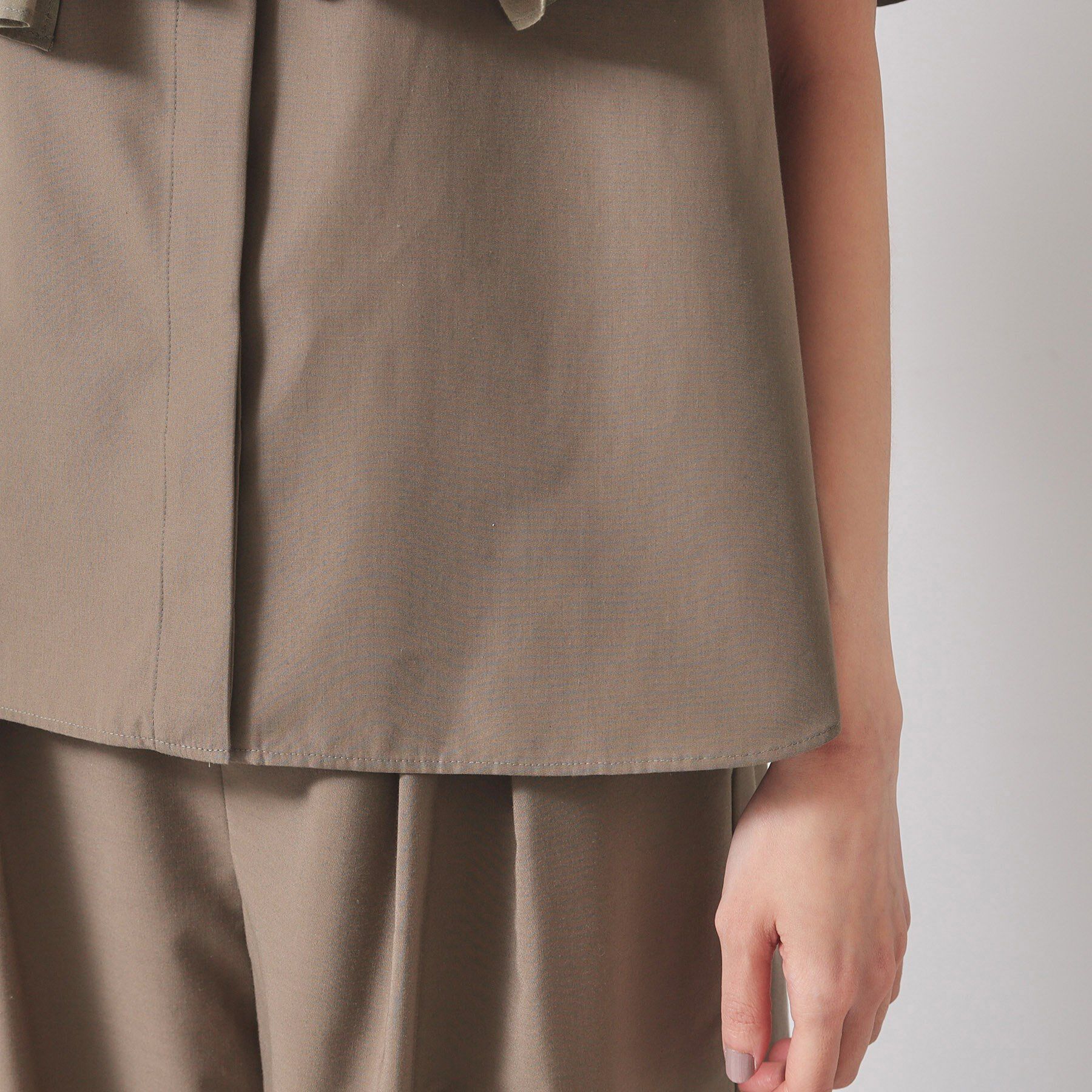 SunaUna「【幾何柄／エンブロイダリー】ケープカラーブラウス」|シャツ・ブラウス|