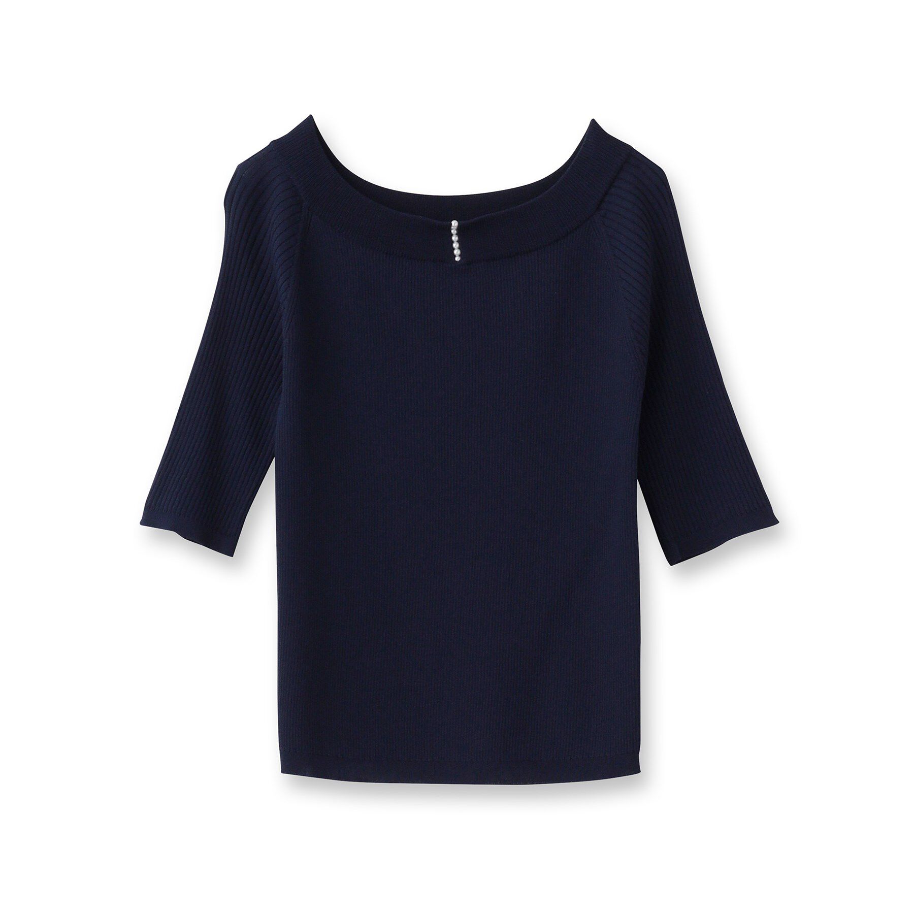 SunaUna「【接触冷感／アンサンブル可】パール調パーツ付きニット」|ニット・セーター|