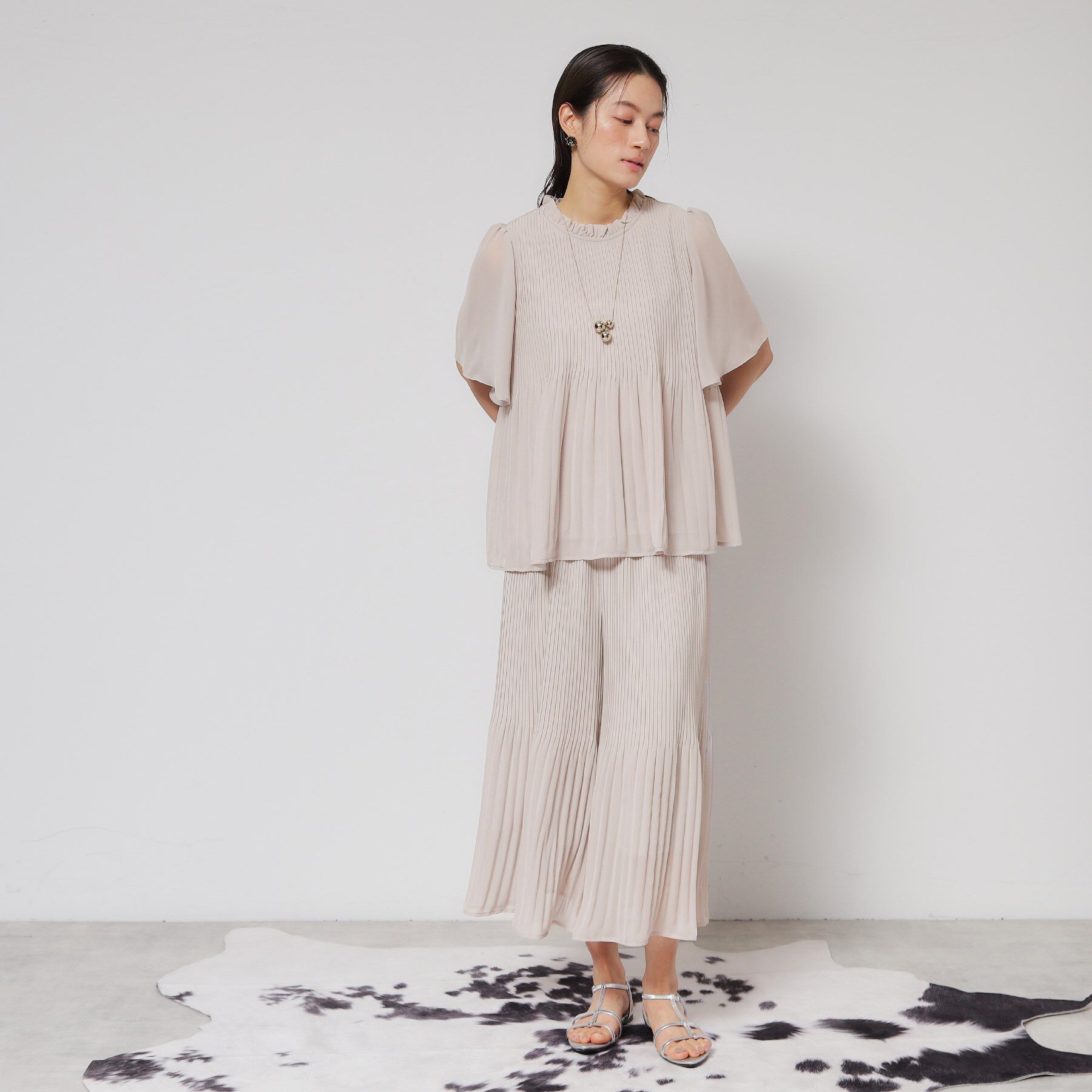 SunaUna「【プリーツ／フレアスリーブ】Aラインブラウス」|シャツ・ブラウス|