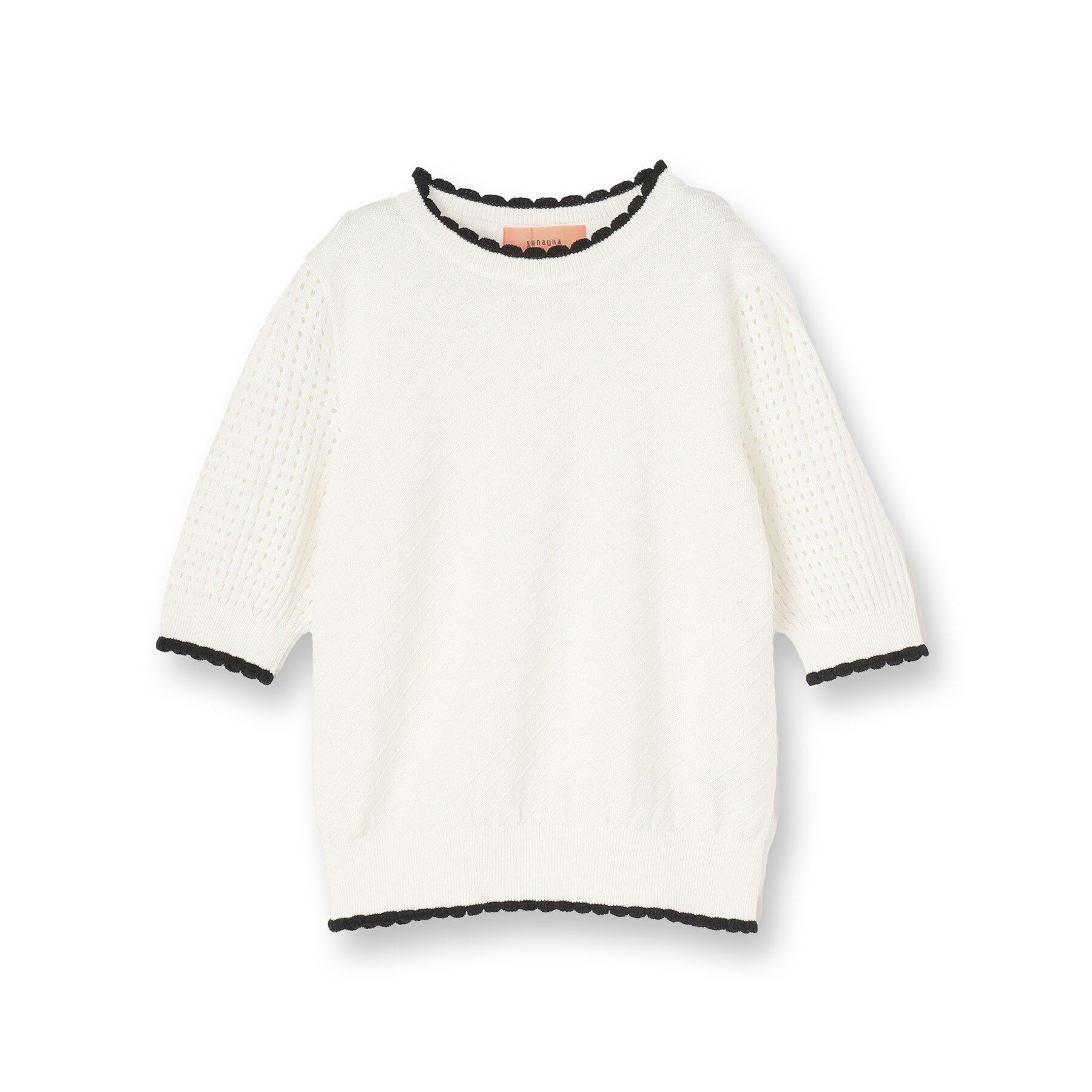 SunaUna「【SS～Lサイズ展開／5分袖】編地変化ニット」|ニット・セーター|