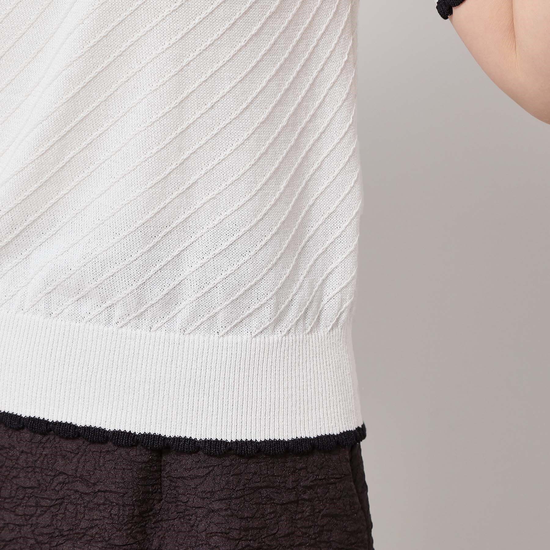 SunaUna「【SS～Lサイズ展開／5分袖】編地変化ニット」|ニット・セーター|