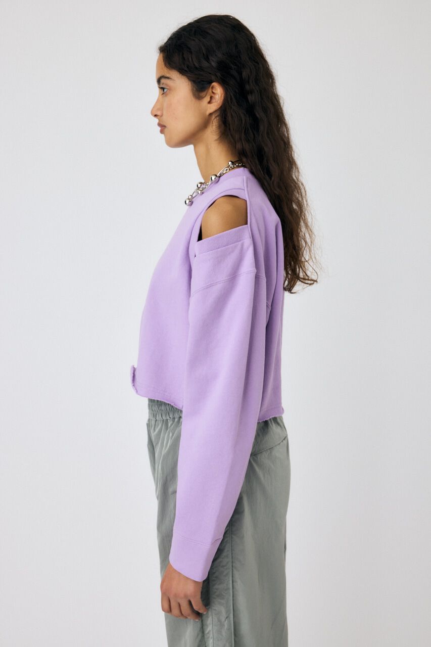 MOUSSY「SHOULDER CUT CROPPED トップス」|パーカー|