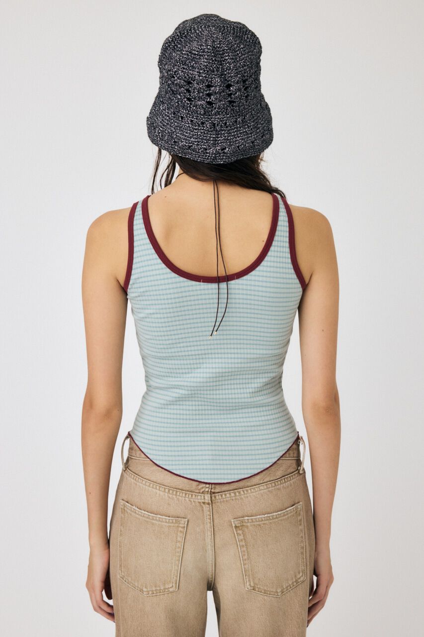 MOUSSY「CUP IN BORDER タンク」|タンクトップ|