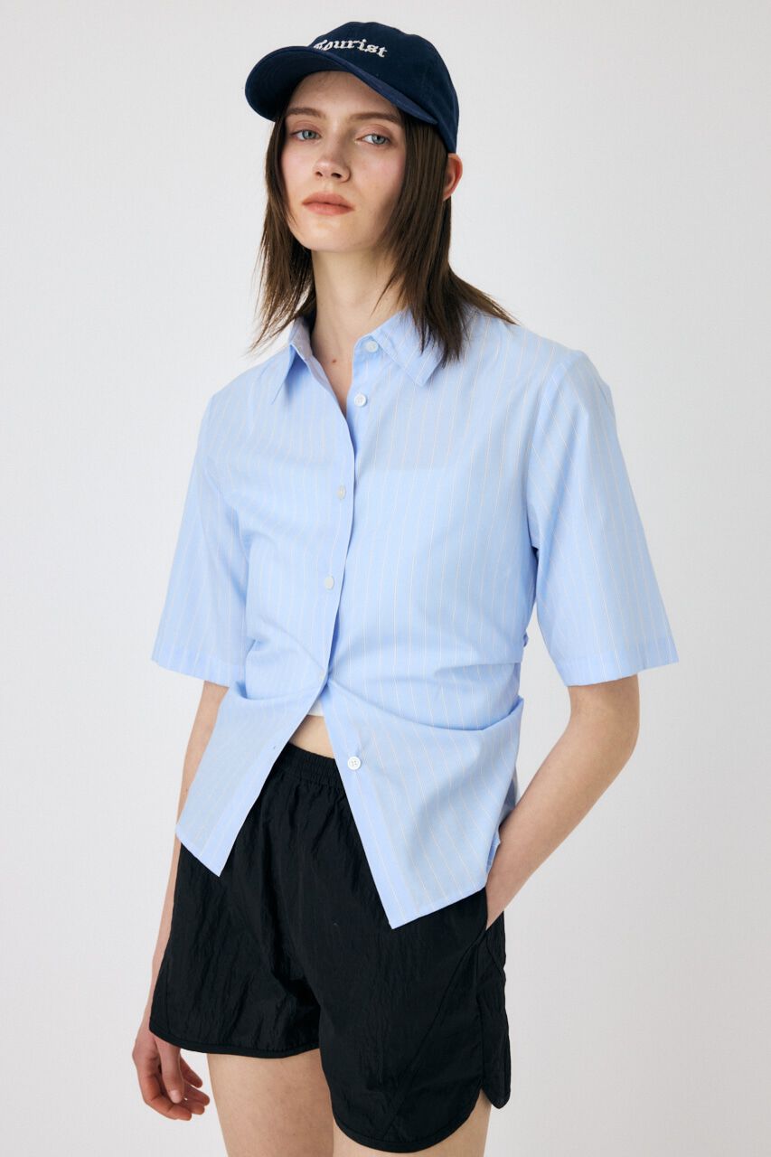 MOUSSY「STRIPE BACK LACE UP シャツ」|シャツ・ブラウス|