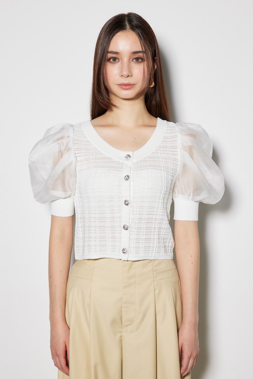 rienda「2WAYシアーラメニットカーデ」|カーディガン|