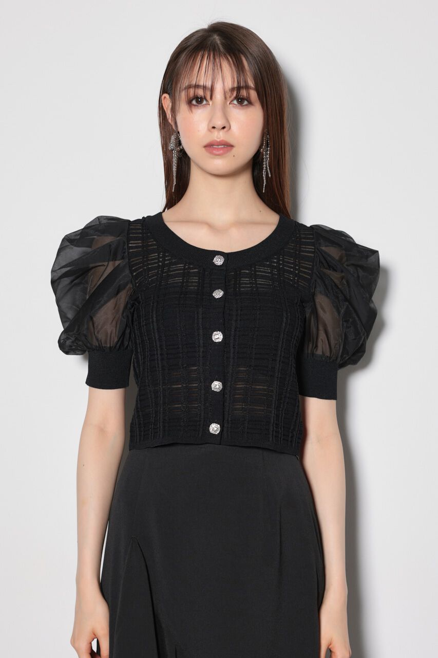 rienda「2WAYシアーラメニットカーデ」|カーディガン|