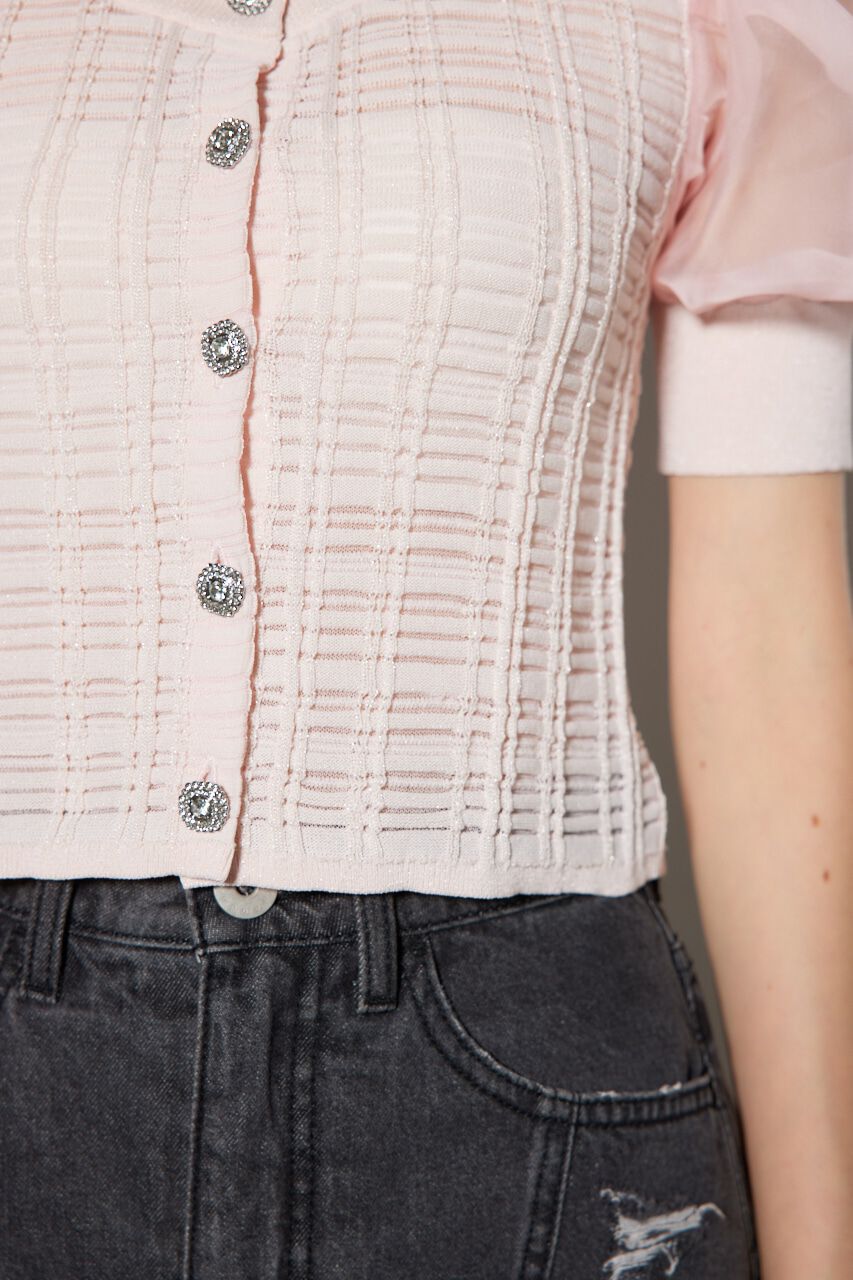 rienda「2WAYシアーラメニットカーデ」|カーディガン|