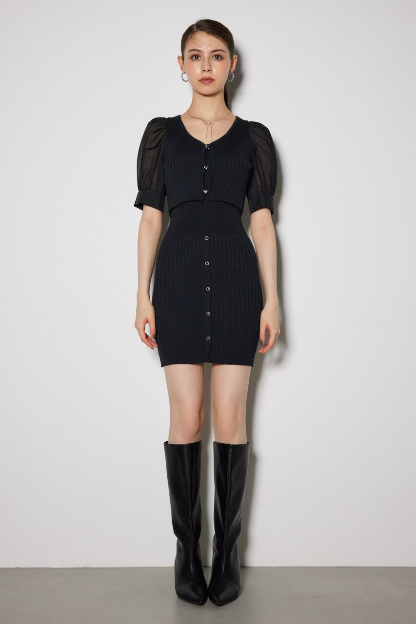 rienda「シアースリーヴコンビカーデセットミニワンピース」|ワンピース|