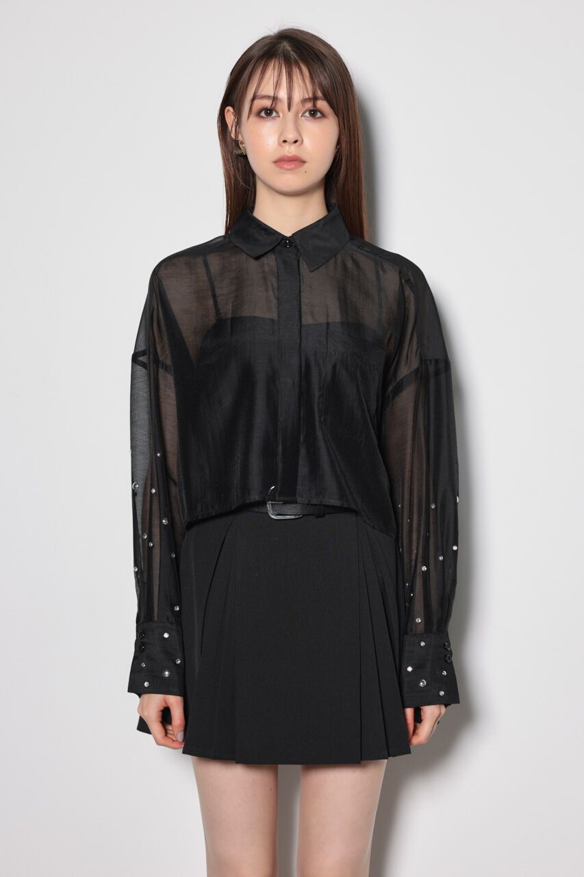 rienda「ビジュースリーヴシアーシャツ」|シャツ・ブラウス|