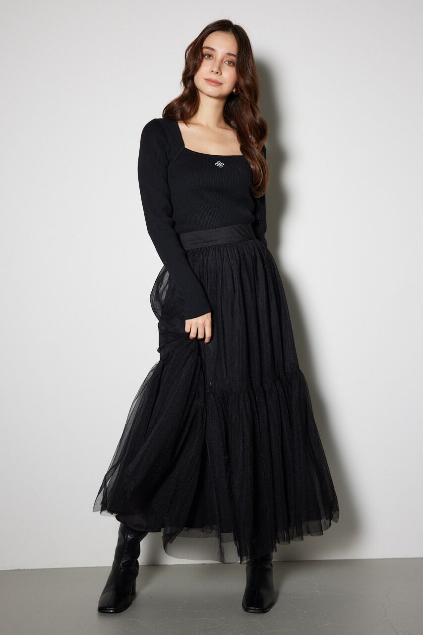 rienda「ボレロネックウォッシャブル ニットトップス」|ニット・セーター|