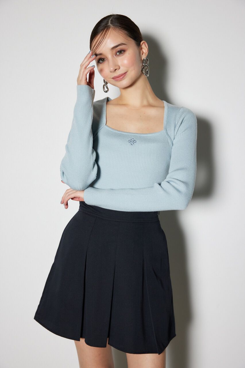 rienda「ボレロネックウォッシャブル ニットトップス」|ニット・セーター|