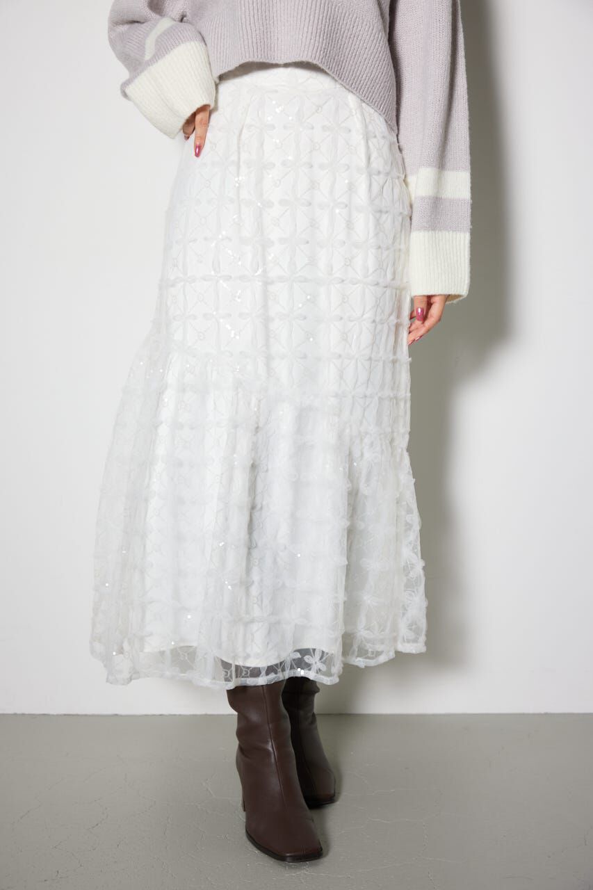 rienda「スパンコールチュールセミマーメイドスカート」|スカート|