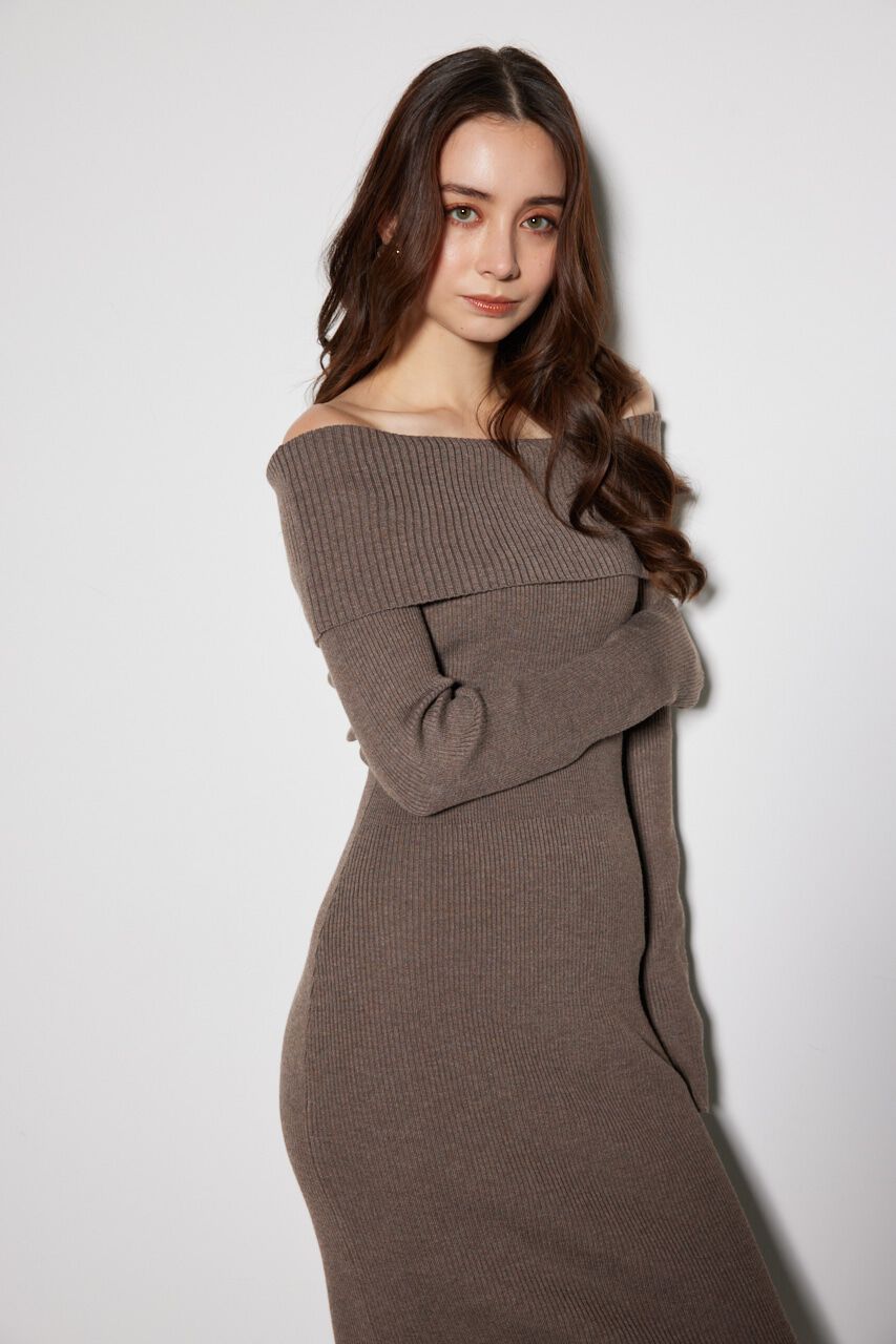 rienda「オフショルダータイトニットワンピース」|ワンピース|