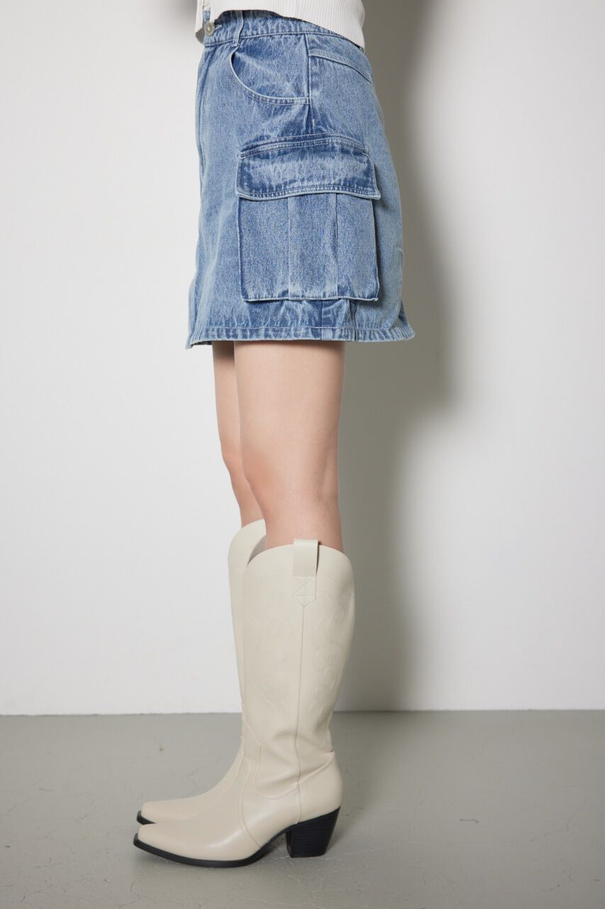 rienda「カーゴデニムジャストウエストスコートショートパンツ」|その他|