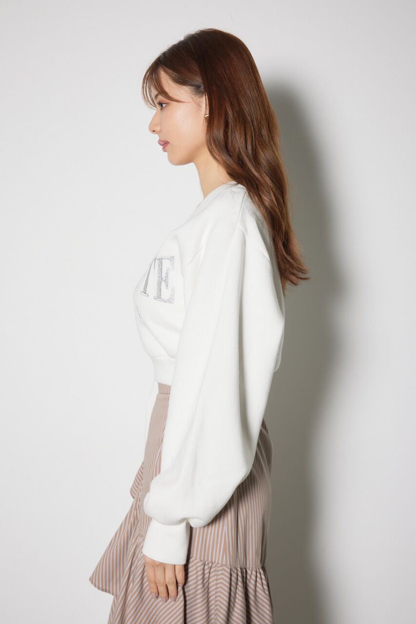 rienda「Vネックショートスウェットトップス」|Tシャツ・カットソー|