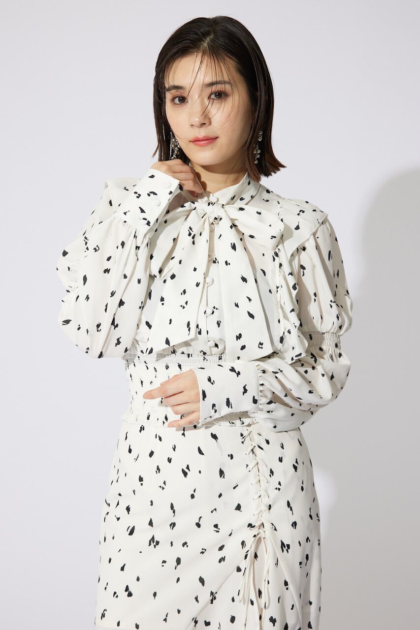 rienda「2WAYボウタイクロップドブラウス」|シャツ・ブラウス|