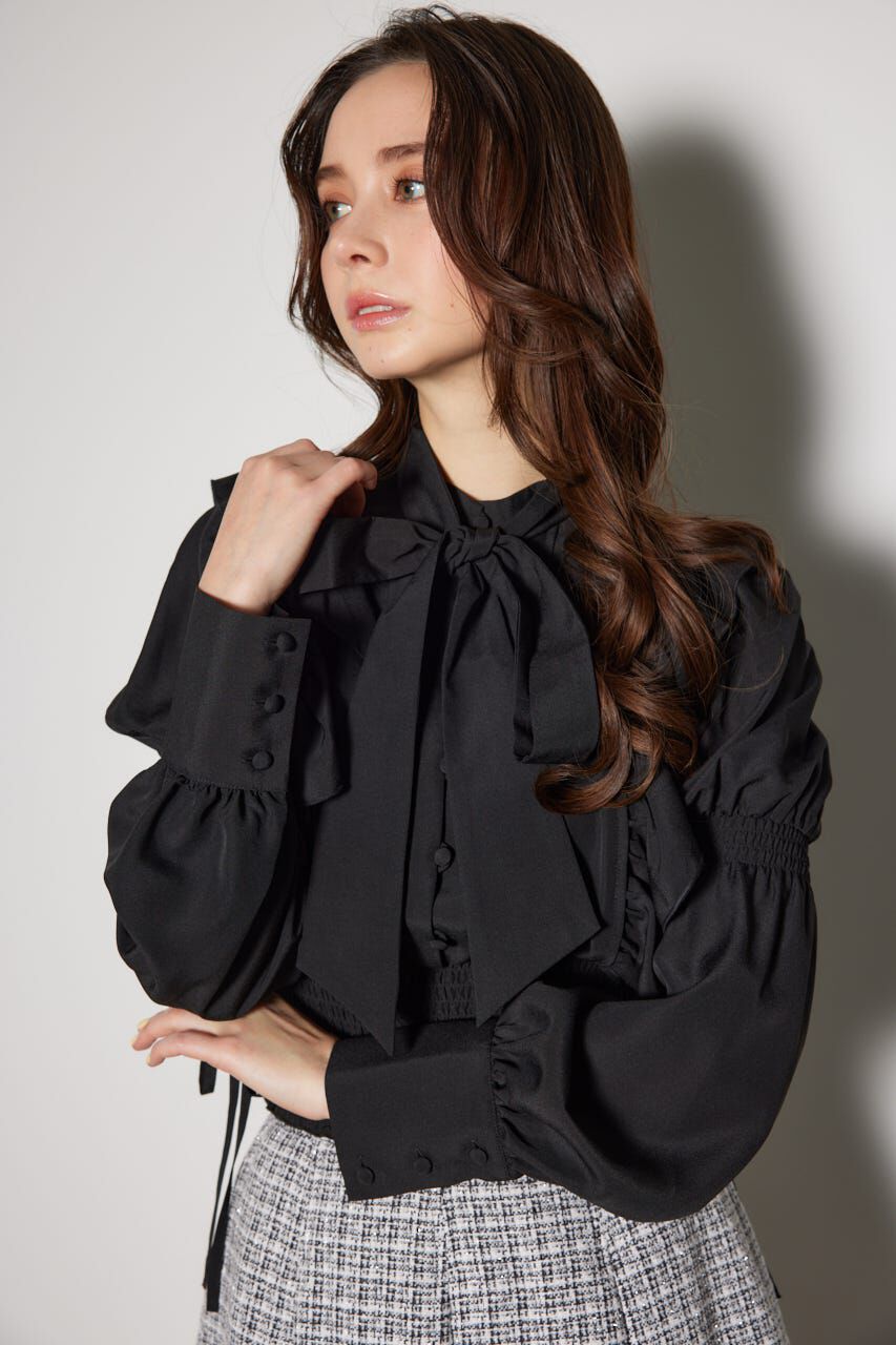 rienda「2WAYボウタイクロップドブラウス」|シャツ・ブラウス|