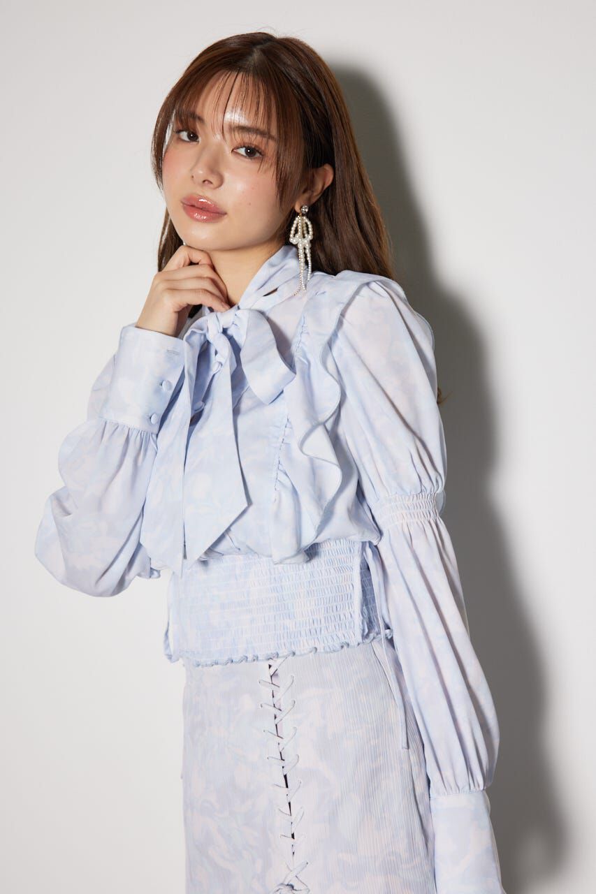 rienda「2WAYボウタイクロップドブラウス」|シャツ・ブラウス|