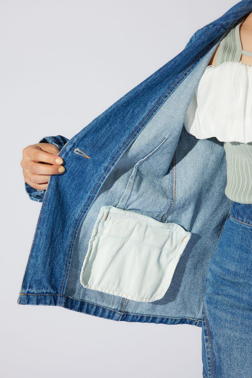 rienda「テーラーカラーデニムジャケット」|デニムジャケット|