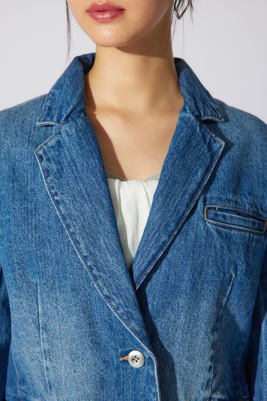 rienda「テーラーカラーデニムジャケット」|デニムジャケット|