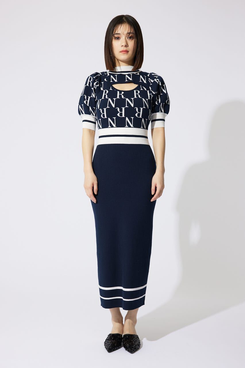 rienda「2WAYRロゴラインニットワンピース」|ワンピース|