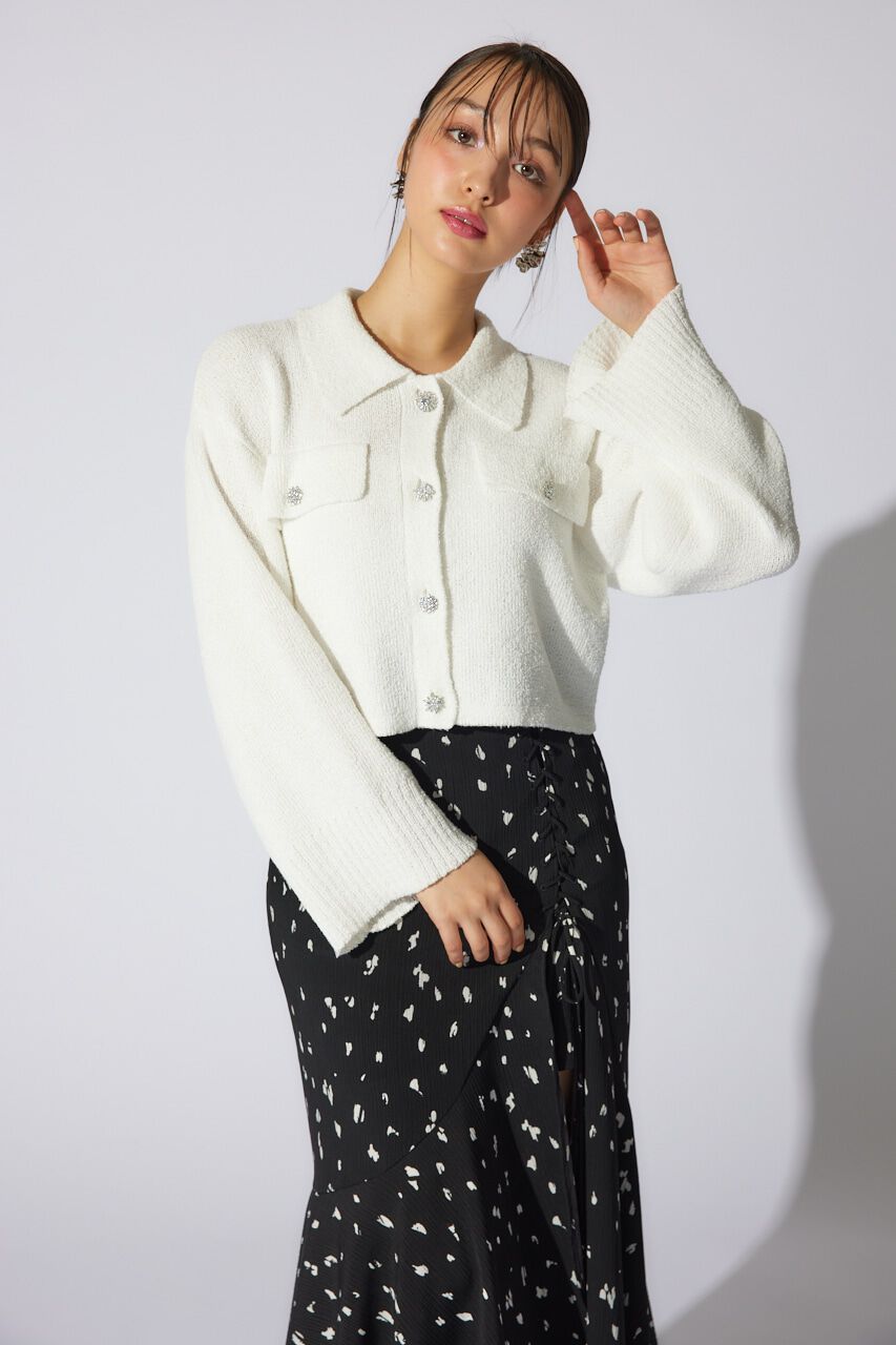 rienda「ビジューニットジャケット」|その他|