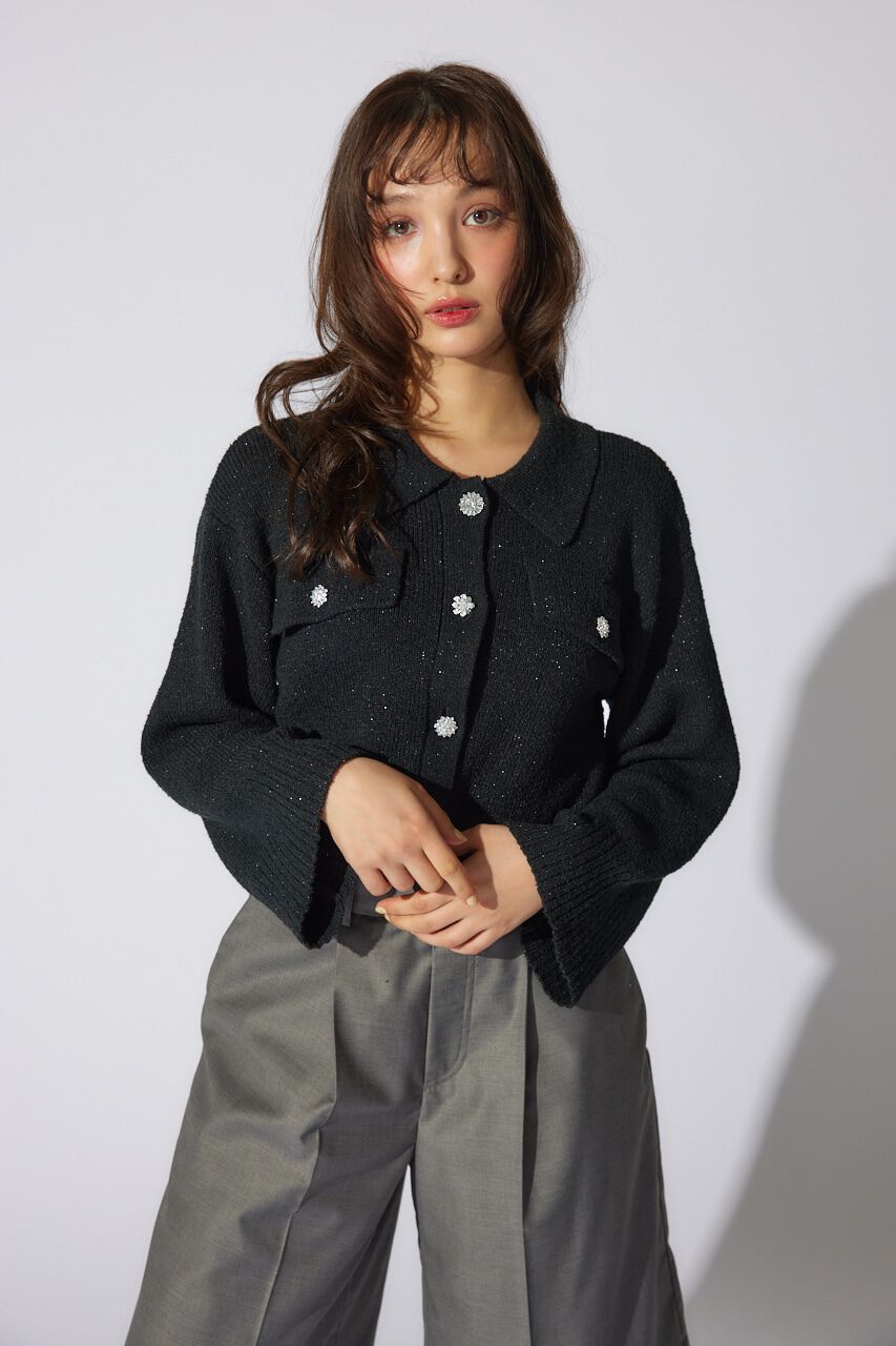 rienda「ビジューニットジャケット」|その他|