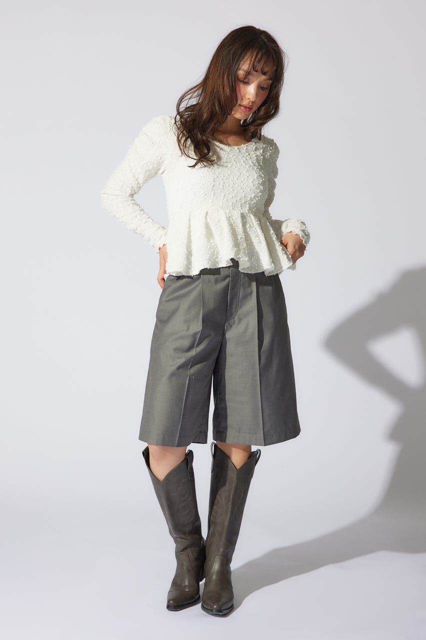 rienda「レイヤードパターンジャストウエストハーフパンツ」|その他|