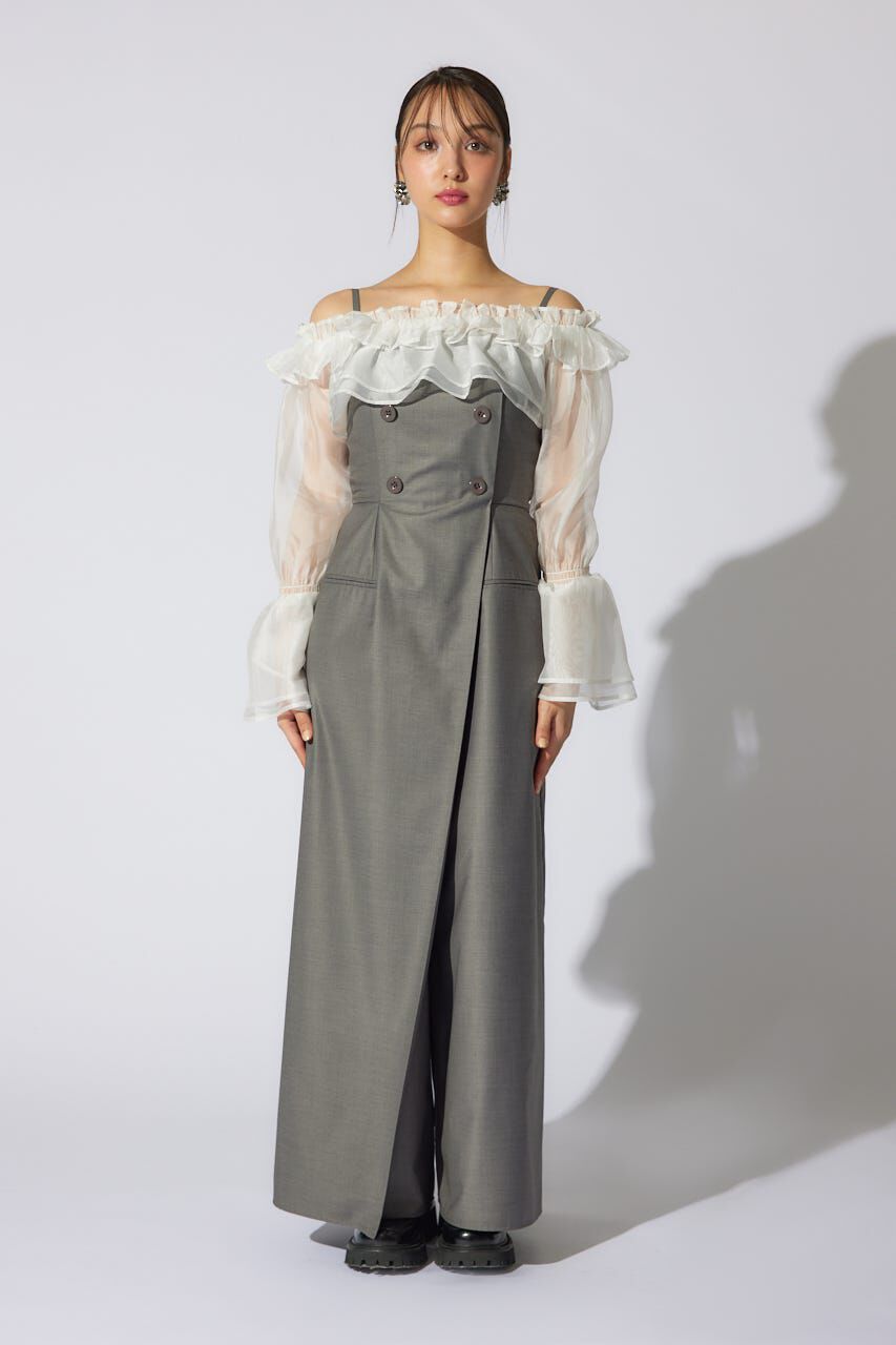 rienda「フリルカーディガンSETロンパース」|ワンピース|