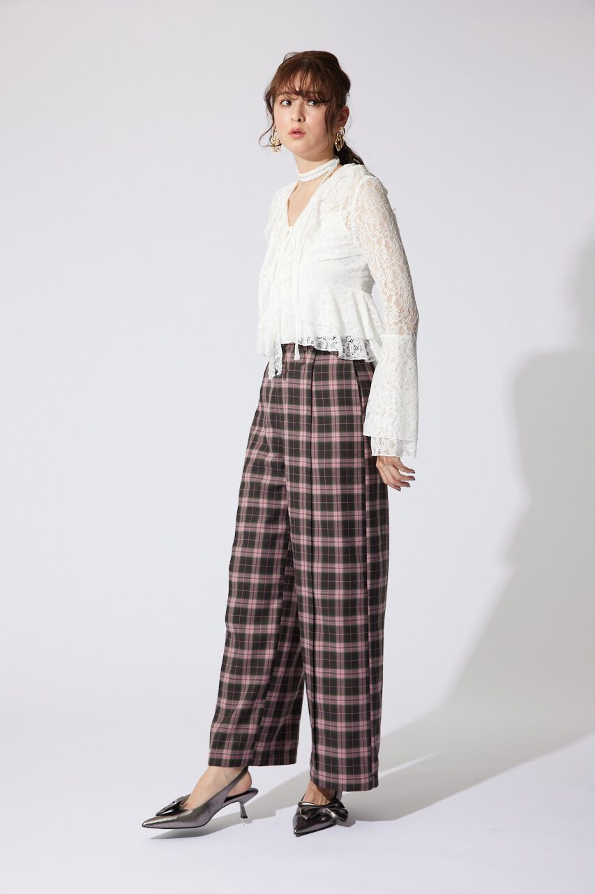 rienda「フリルレースブラウス」|シャツ・ブラウス|