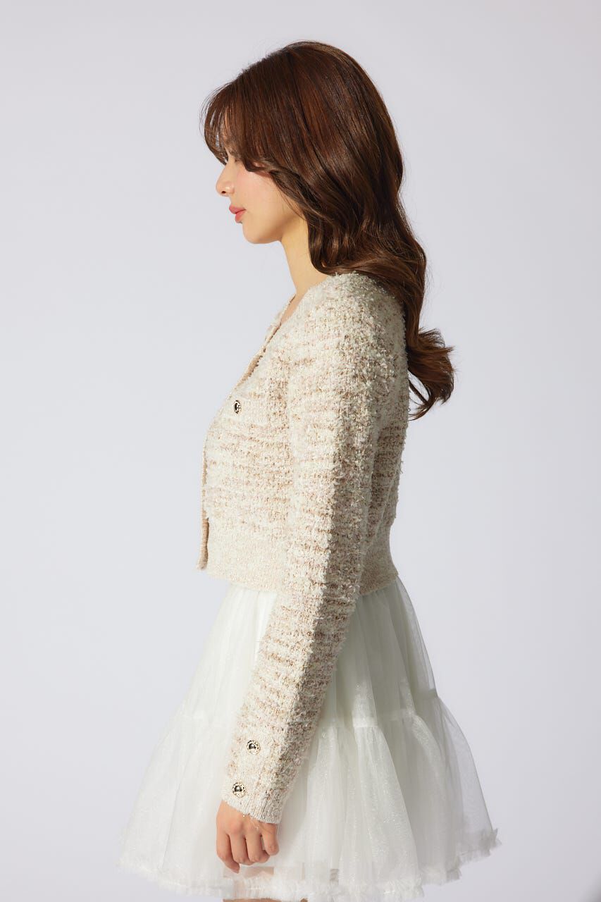 rienda「ツイードニットカーディガン」|カーディガン|