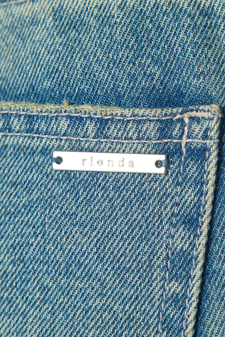 rienda「サイドVラインジャストウエストパンツ」|デニム|