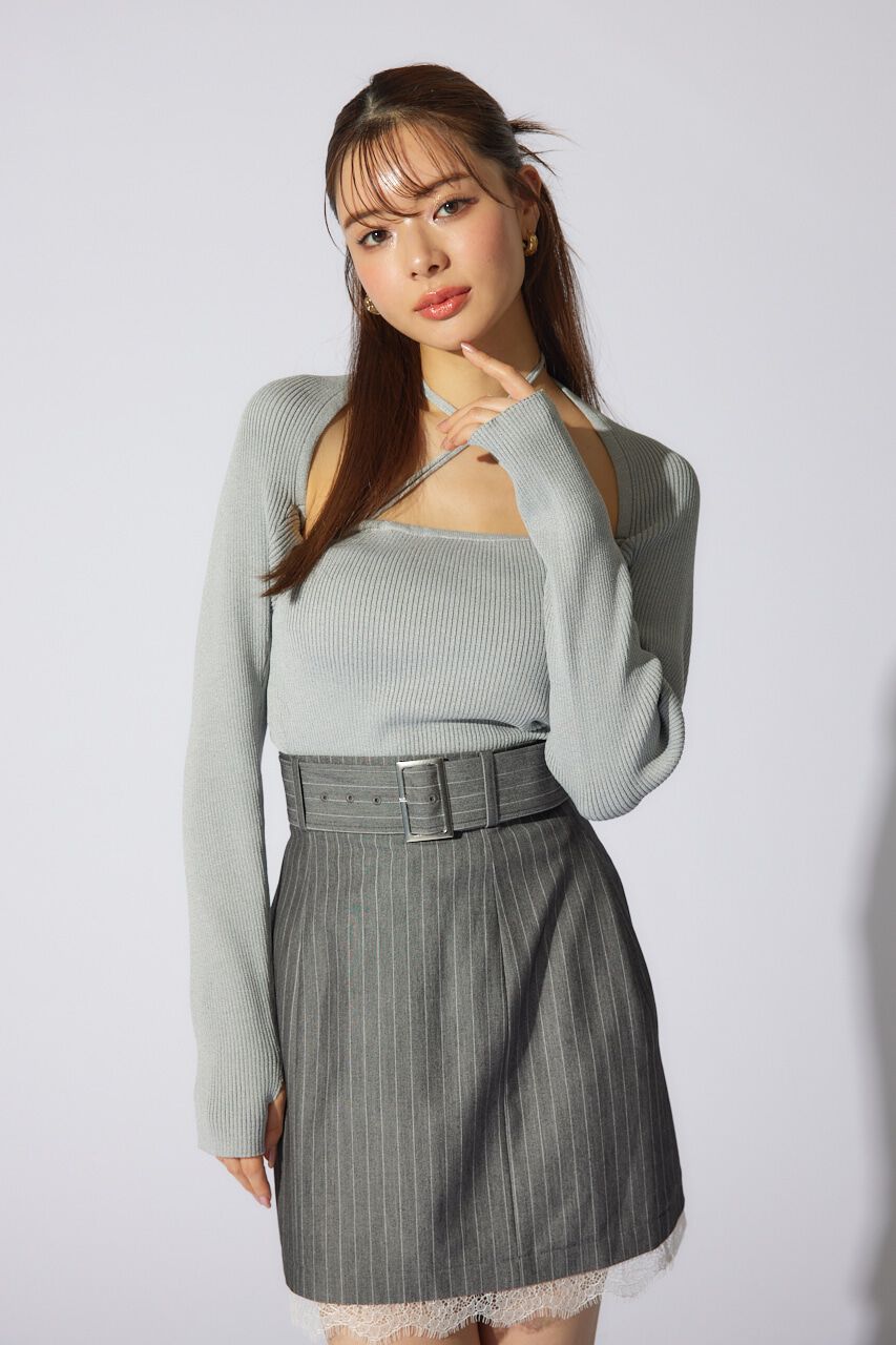 rienda「ボレロセットニットトップス」|ニット・セーター|GRY
