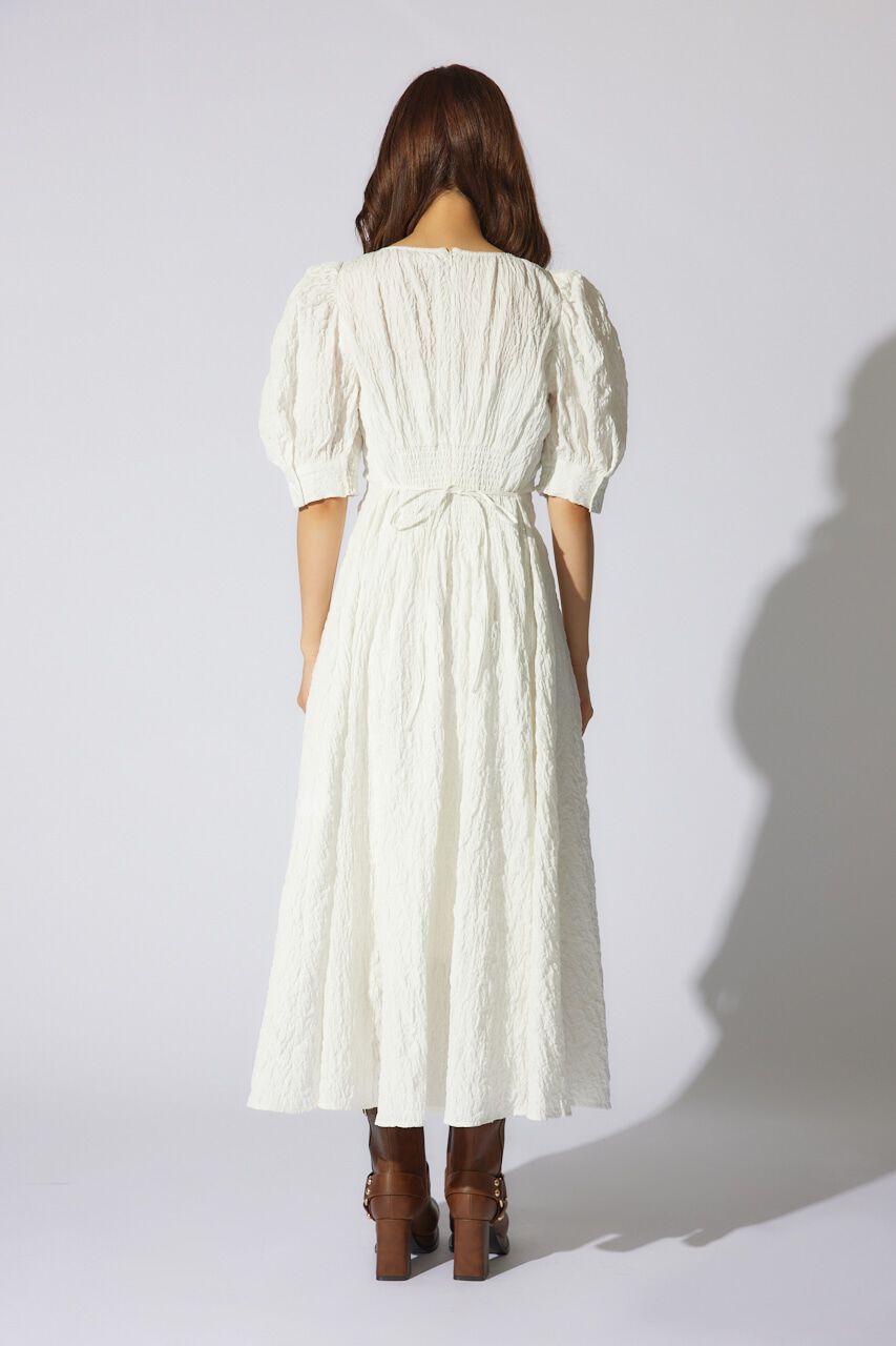 rienda「バストギャザーデザインジャガードフレアワンピース」|ワンピース|