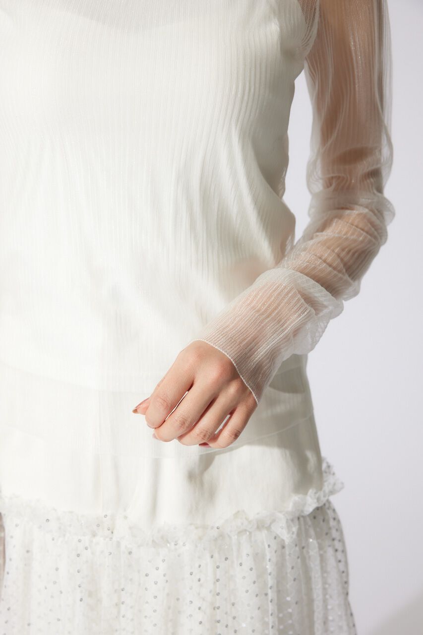 rienda「ランダムリブシアーニットトップス」|ニット・セーター|