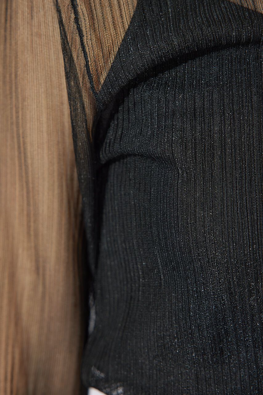 rienda「ランダムリブシアーニットトップス」|ニット・セーター|