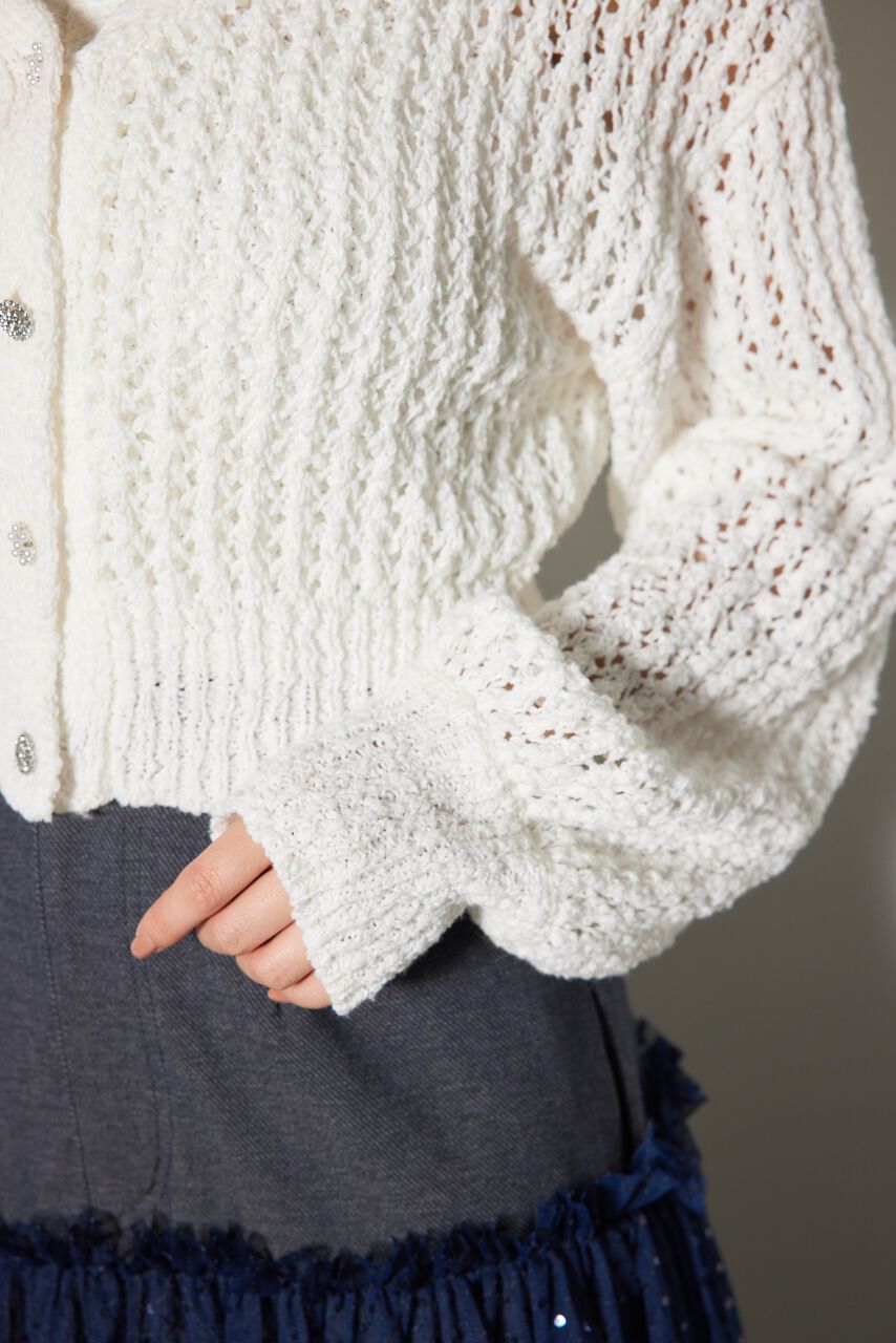 rienda「ビジューニットカーディガン」|カーディガン|