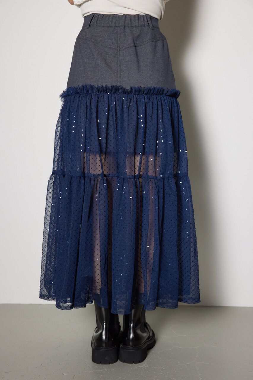 rienda「シアーコンビフレアジャストウエストスカート」|スカート|