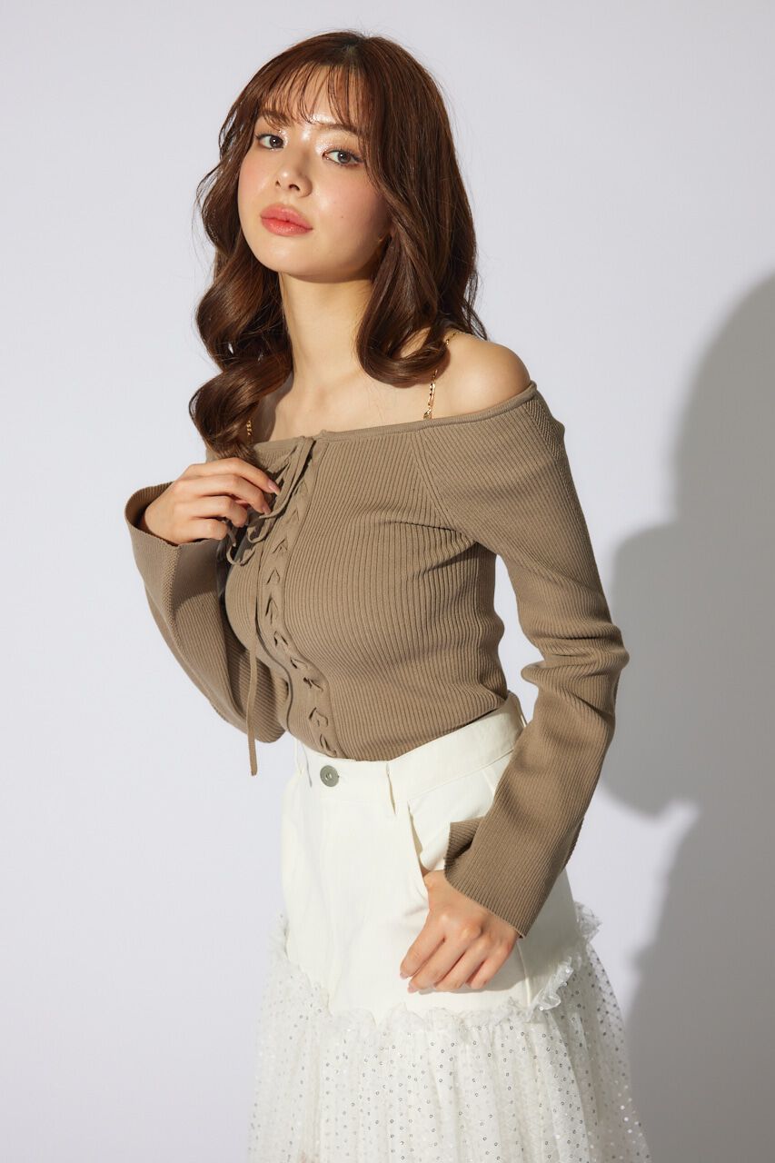 rienda「manywayオフショルニットトップス」|ニット・セーター|