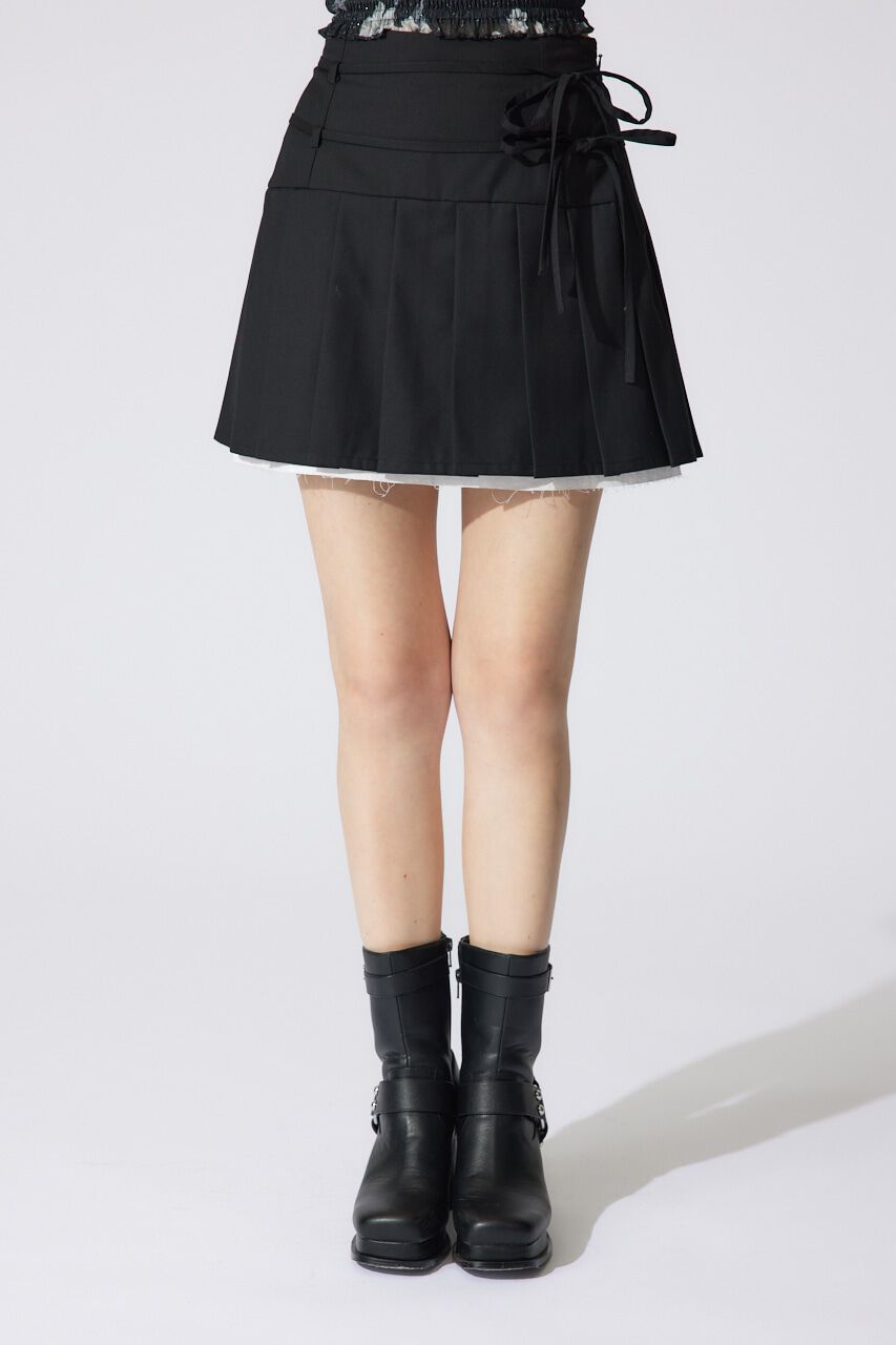 rienda「レイヤードパターンプリーツスコートショートパンツ」|スカート|