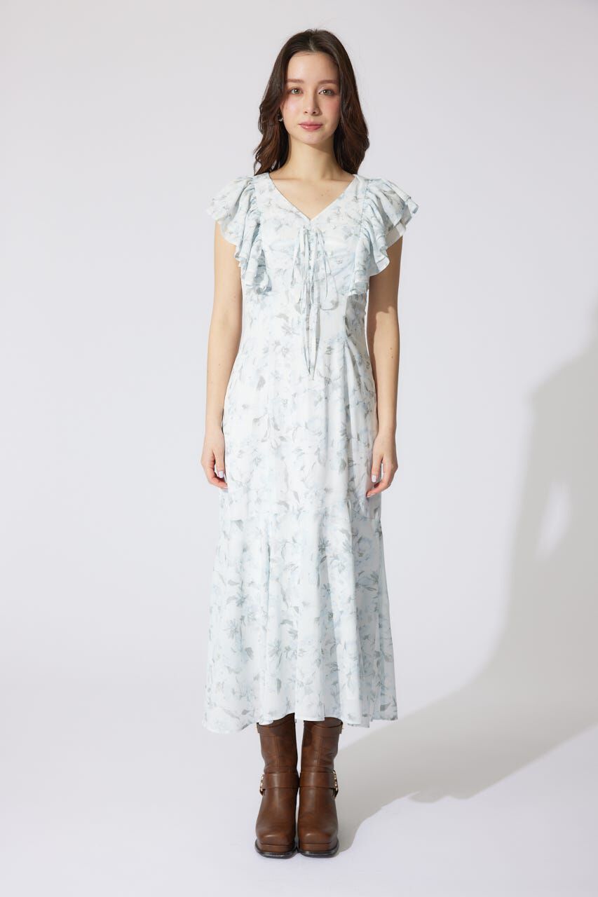 rienda「フリルフラワーロングワンピース」|ワンピース|